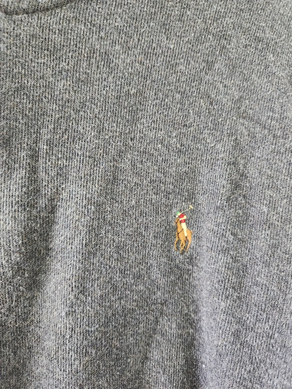 Polo Ralph Lauren Gray Knit Quarter-Zip Sweater XL Estate Rib Mens Preppy Shirt